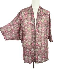 Anthropologie Andersen and Lauth Bella Open-Front Kimono Sheet Floral OS NWT